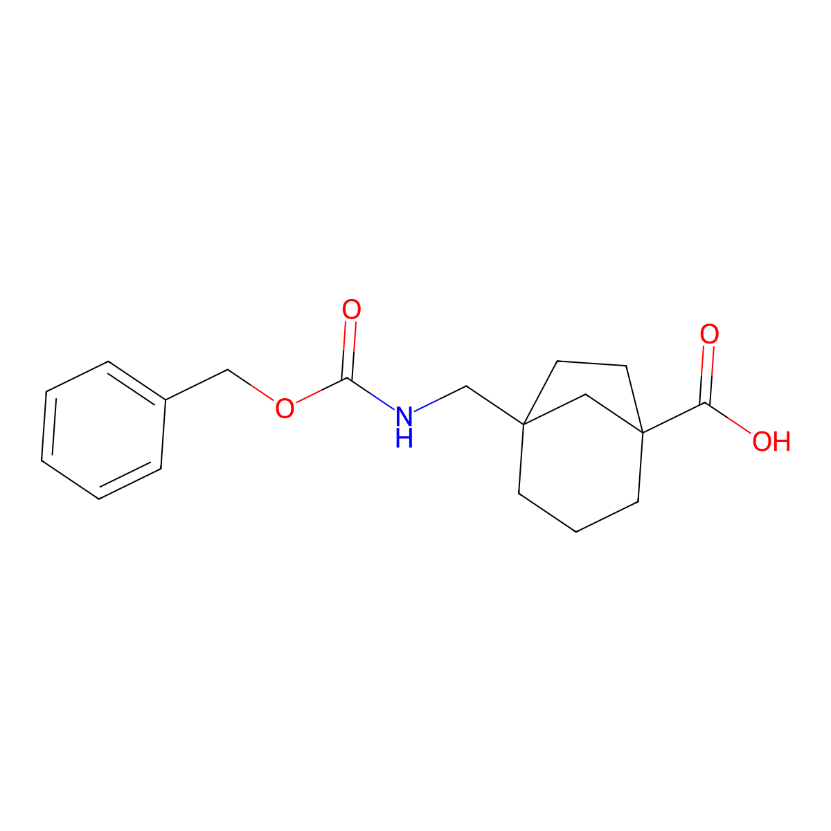 5-({[(Benzyloxy)carbonyl]amino}methyl)bicyclo[3.2.1]octane-1-carboxylic acid molecular structure, CAS 2639406-98-5