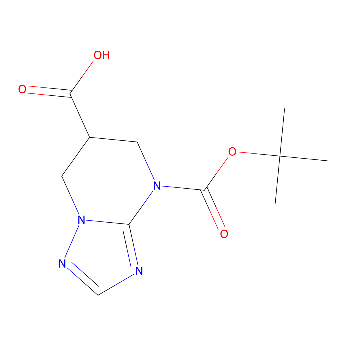 4-[(tert-butoxy)carbonyl]-4H,5H,6H,7H-[1,2,4]triazolo[1,5-a]pyrimidine-6-carboxylic acid molecular structure, CAS 2639407-00-2