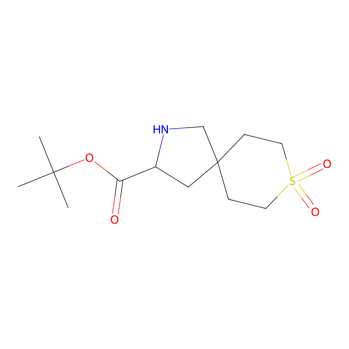 Tert-butyl 8,8-dioxo-8lambda6-thia-2-azaspiro[4.5]decane-3-carboxylate molecular structure, CAS 2639407-06-8