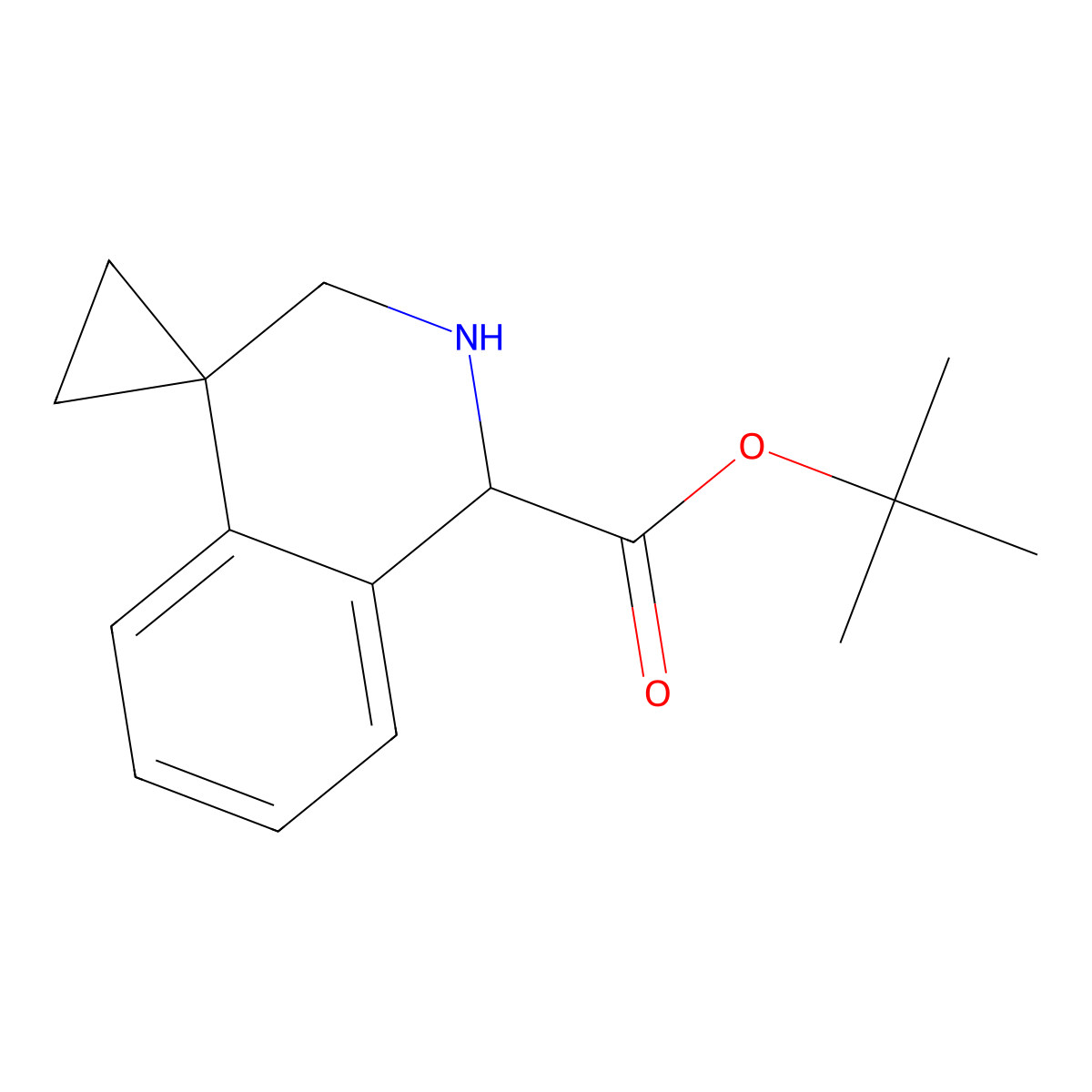 tert-butyl 2',3'-dihydro-1'H-spiro[cyclopropane-1,4'-isoquinoline]-1'-carboxylate molecular structure, CAS 2639407-15-9