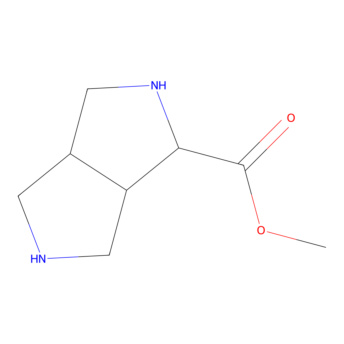 Methyl octahydropyrrolo[3,4-c]pyrrole-1-carboxylate molecular structure, CAS 2639407-29-5