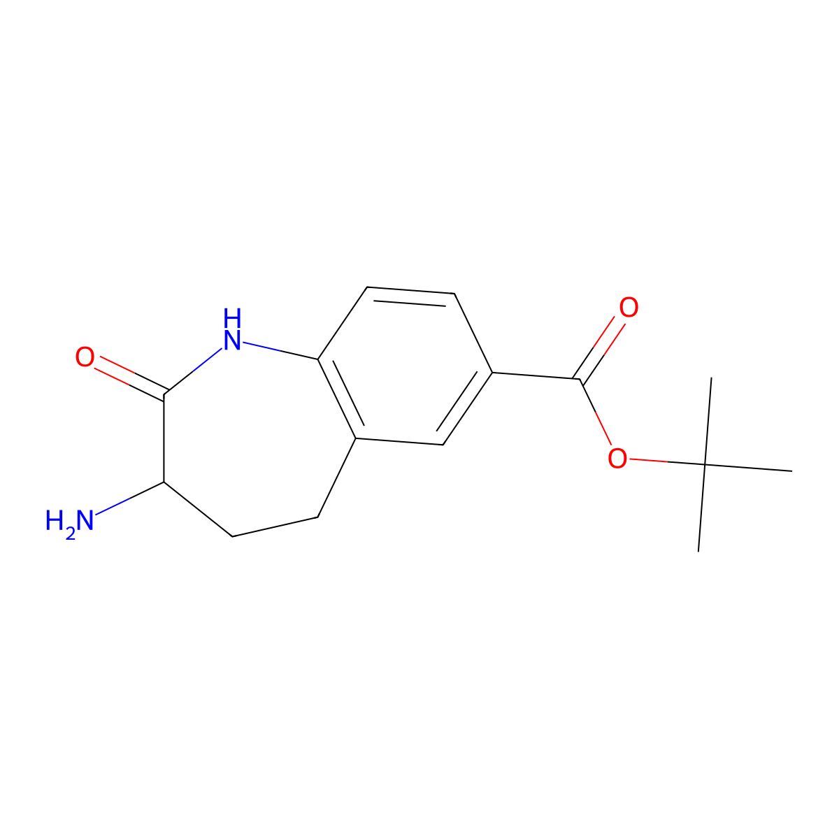 tert-butyl 3-amino-2-oxo-2,3,4,5-tetrahydro-1H-1-benzazepine-7-carboxylate molecular structure, CAS 2639407-31-9