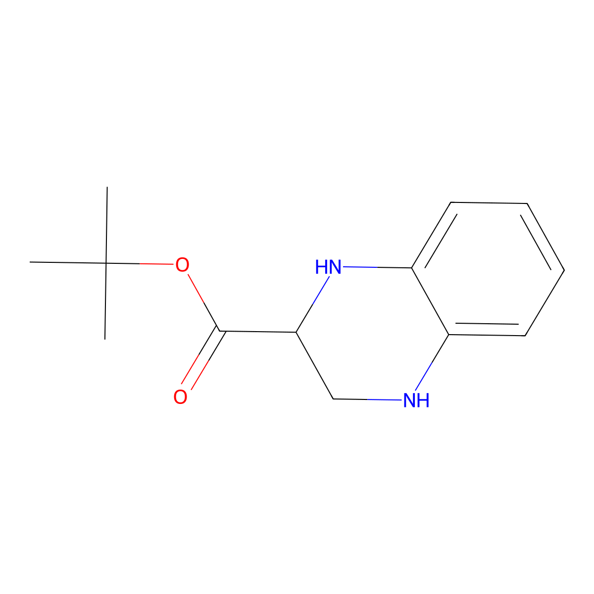 Tert-butyl 1,2,3,4-tetrahydroquinoxaline-2-carboxylate molecular structure, CAS 2639407-65-9