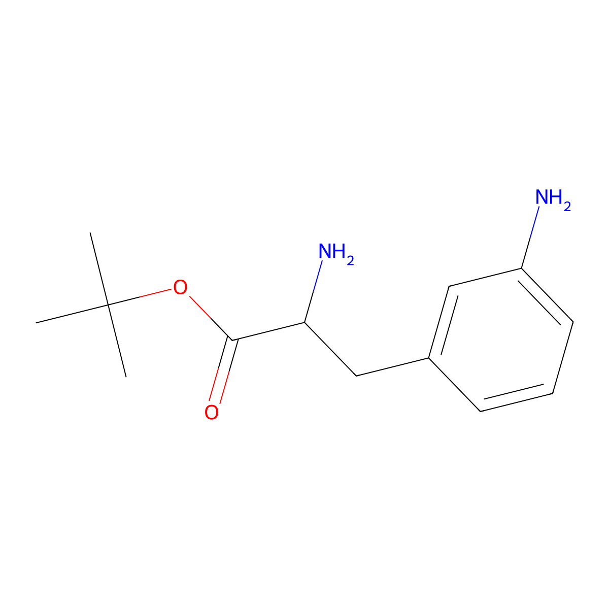 Tert-butyl 2-amino-3-(3-aminophenyl)propanoate molecular structure, CAS 2639407-72-8