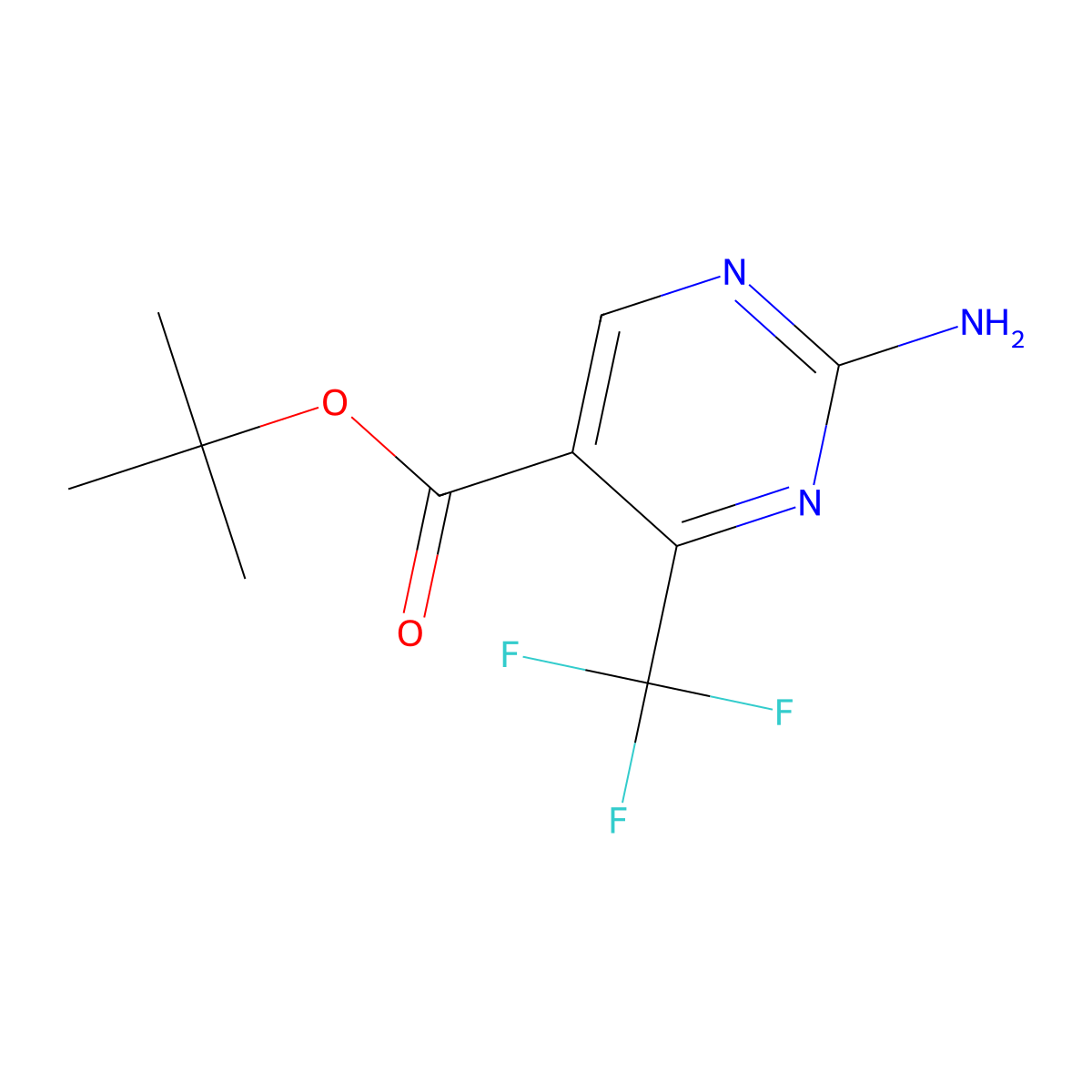 Tert-butyl 2-amino-4-(trifluoromethyl)pyrimidine-5-carboxylate molecular structure, CAS 2639407-85-3
