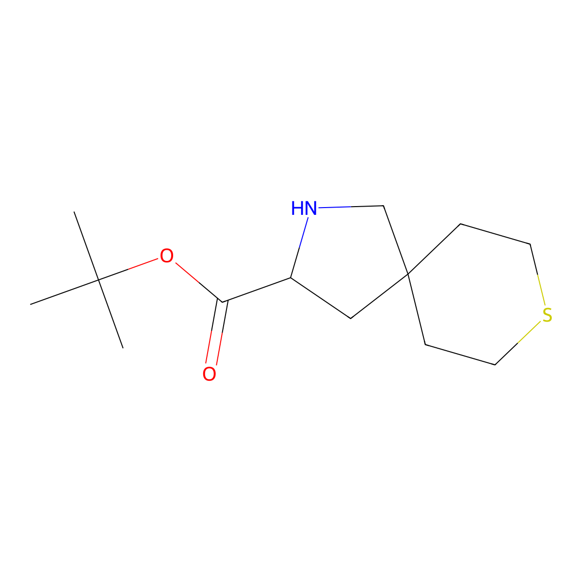 Tert-butyl 8-thia-2-azaspiro[4.5]decane-3-carboxylate molecular structure, CAS 2639408-00-5