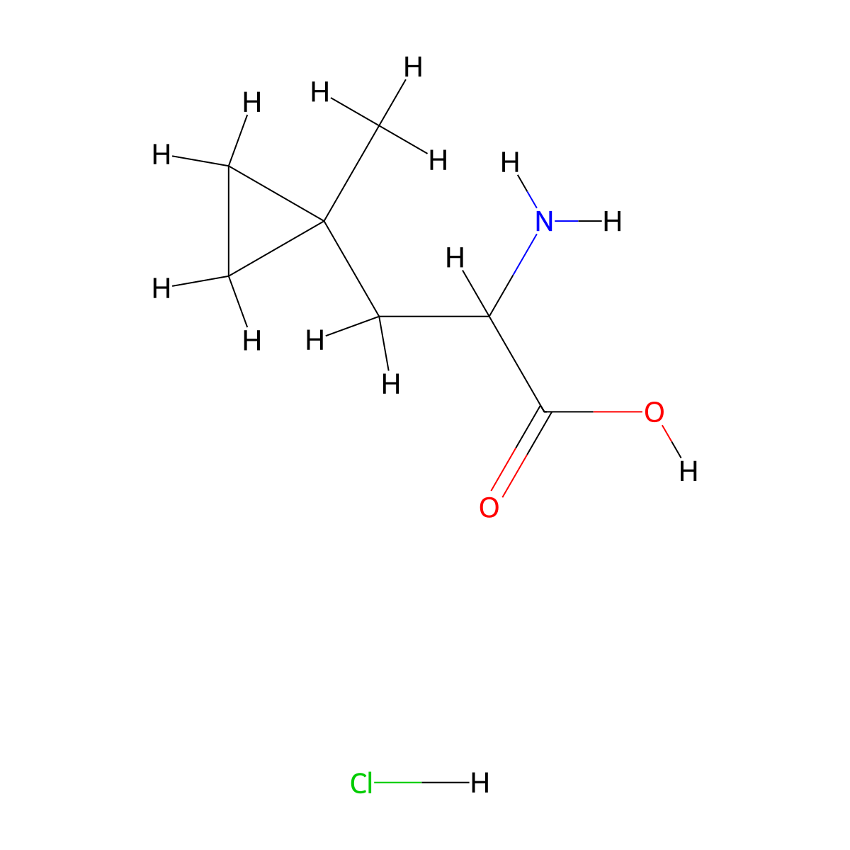 2-Amino-3-(1-methylcyclopropyl)propanoic acid hydrochloride molecular structure, CAS 2639408-03-8