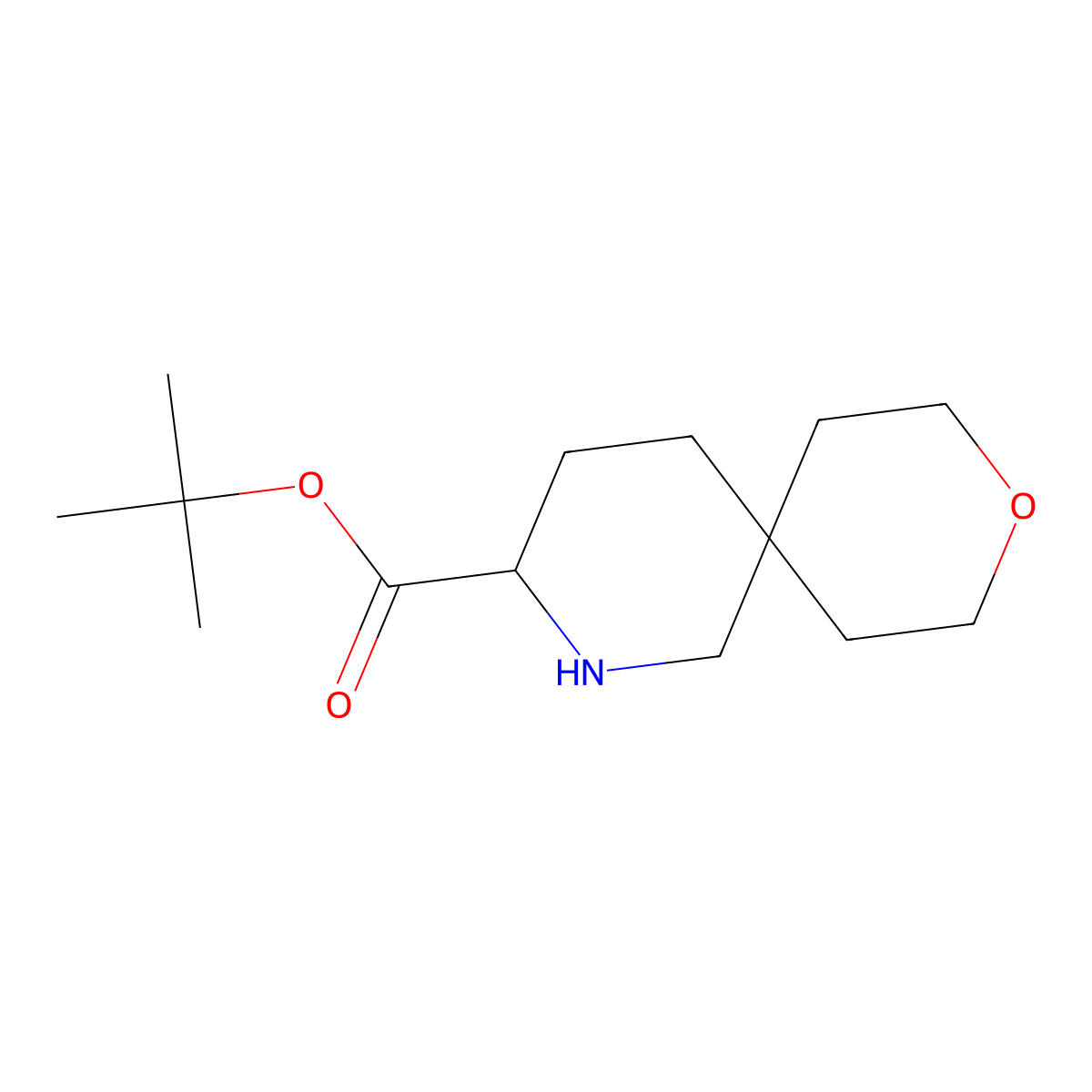 Tert-butyl 9-oxa-2-azaspiro[5.5]undecane-3-carboxylate molecular structure, CAS 2639408-17-4