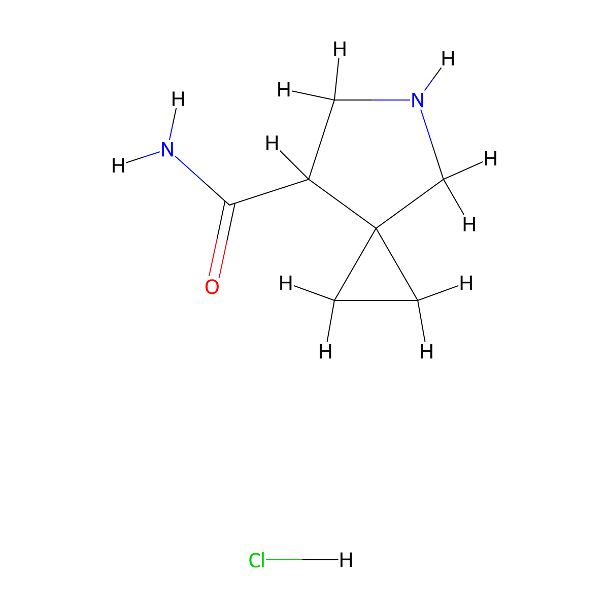 5-Azaspiro[2.4]heptane-7-carboxamide hydrochloride molecular structure, CAS 2639408-18-5