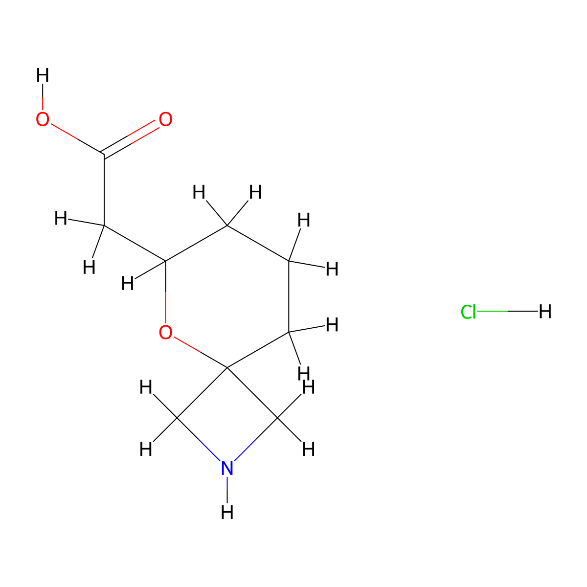 2-{5-Oxa-2-azaspiro[3.5]nonan-6-yl}acetic acid hydrochloride molecular structure, CAS 2639408-20-9