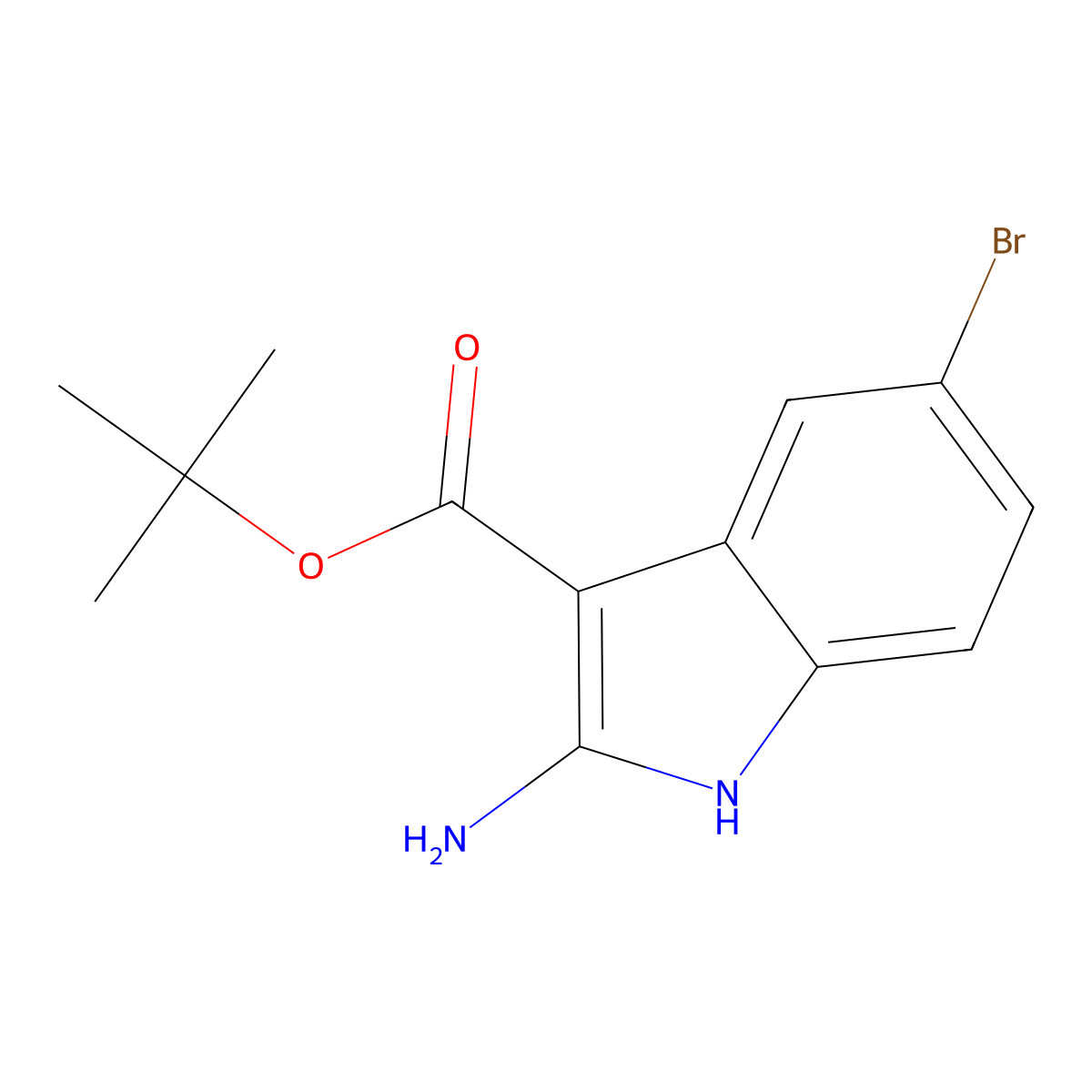 tert-butyl 2-amino-5-bromo-1H-indole-3-carboxylate molecular structure, CAS 2639408-35-6