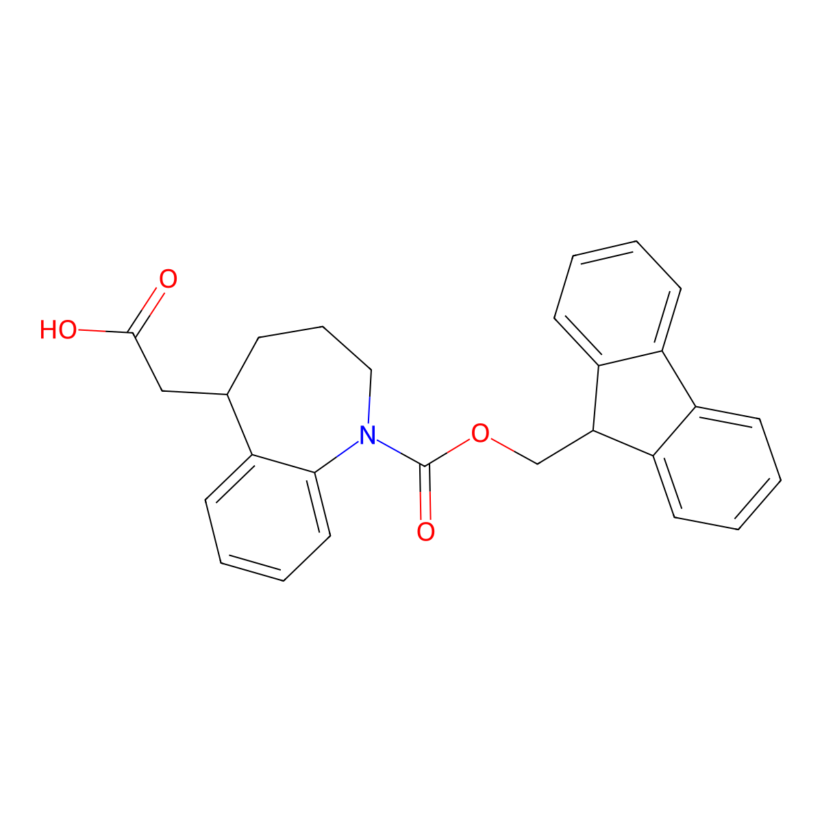 2-(1-{[(9H-fluoren-9-yl)methoxy]carbonyl}-2,3,4,5-tetrahydro-1H-1-benzazepin-5-yl)acetic acid molecular structure, CAS 2639408-42-5