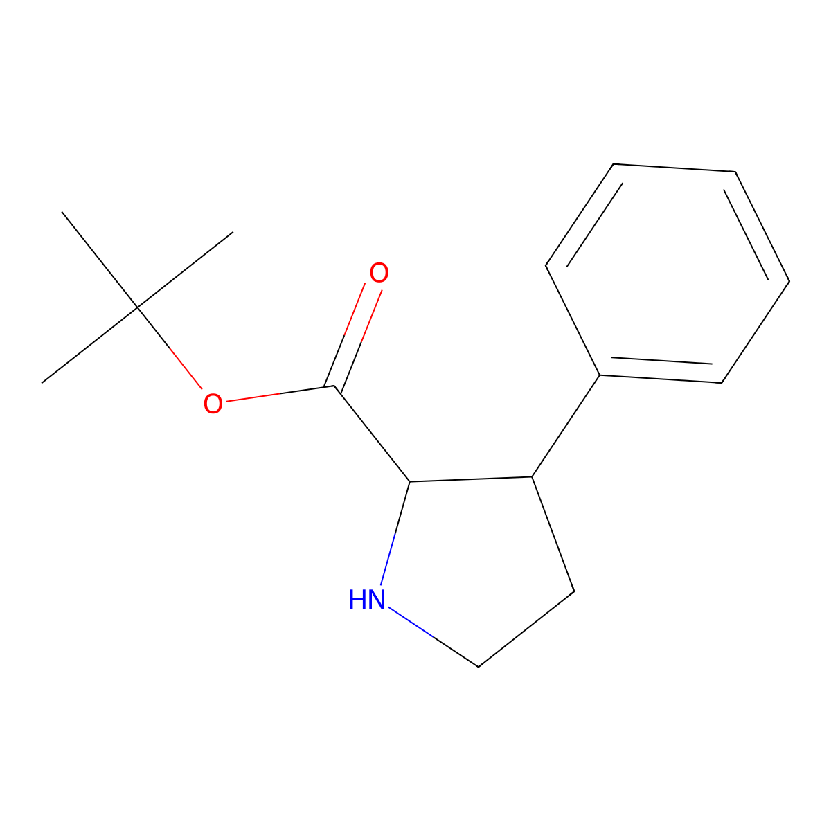 Tert-butyl 3-phenylpyrrolidine-2-carboxylate molecular structure, CAS 2639408-50-5