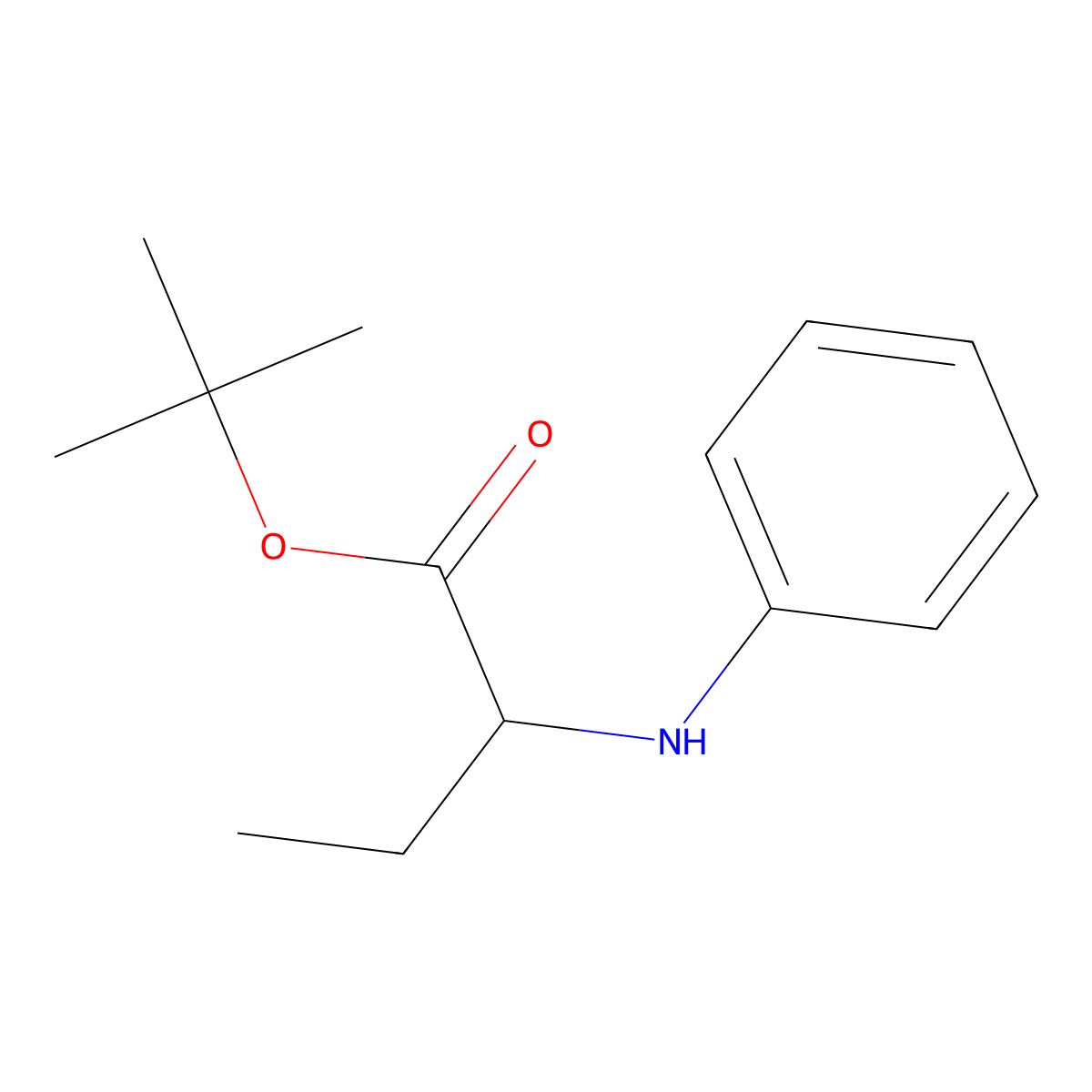 Tert-butyl 2-(phenylamino)butanoate molecular structure, CAS 2639408-56-1