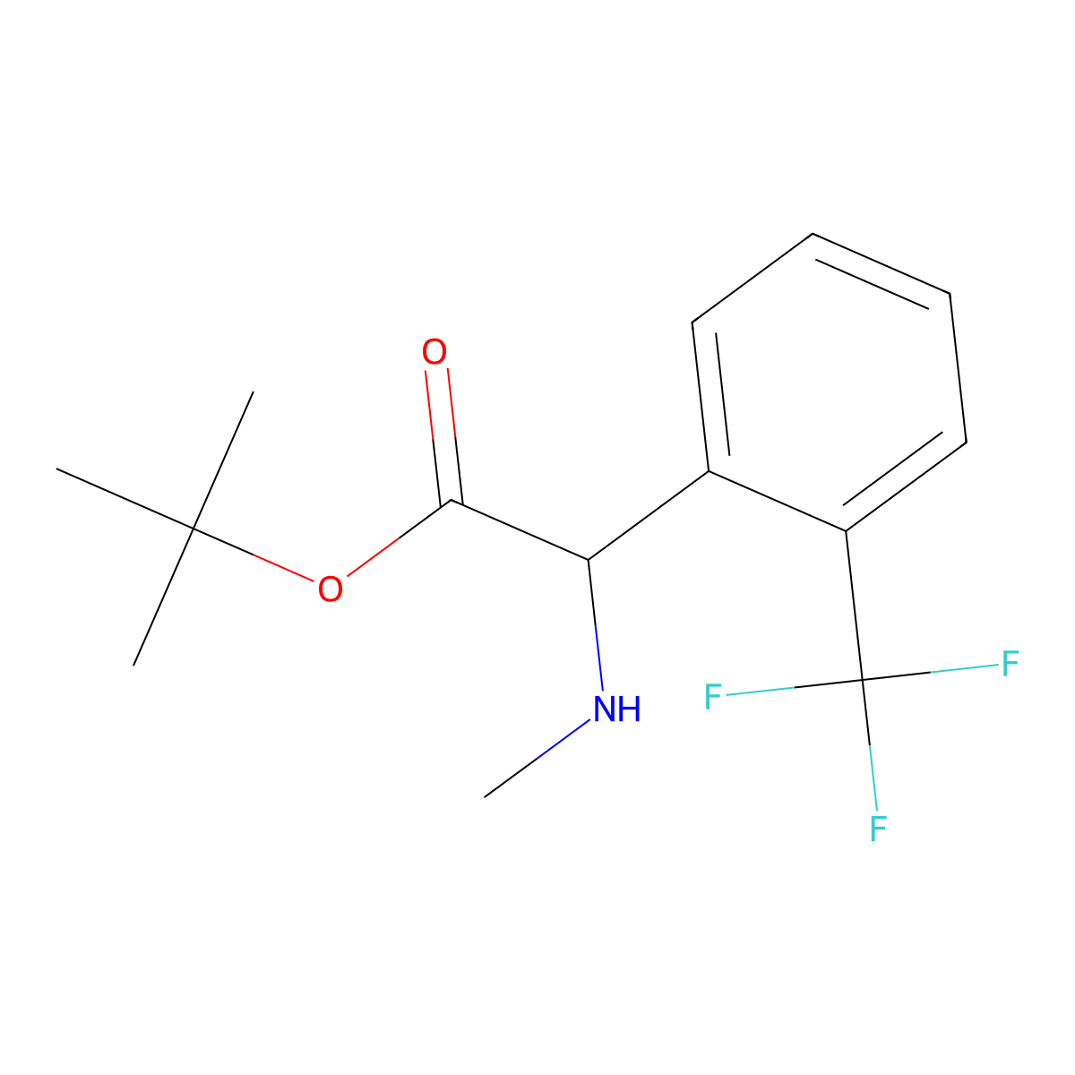 Tert-butyl 2-(methylamino)-2-[2-(trifluoromethyl)phenyl]acetate molecular structure, CAS 2639408-64-1