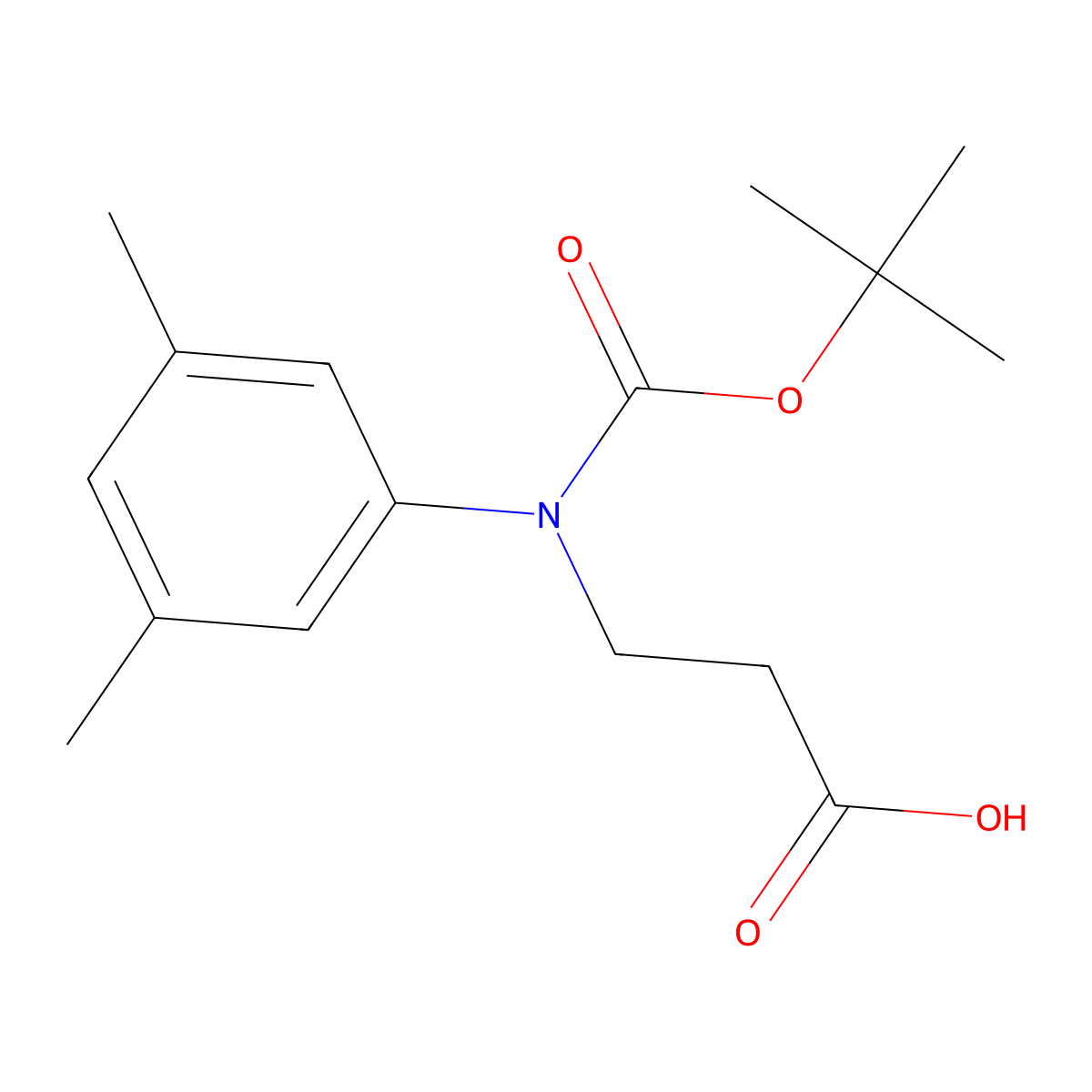 3-{[(Tert-butoxy)carbonyl](3,5-dimethylphenyl)amino}propanoic acid molecular structure, CAS 2639408-68-5