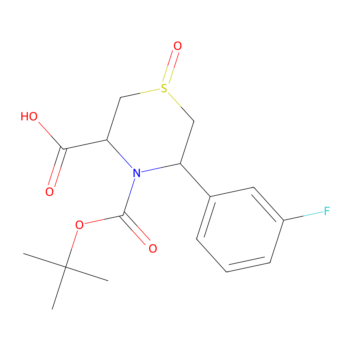 4-[(Tert-butoxy)carbonyl]-5-(3-fluorophenyl)-1-oxo-1lambda4-thiomorpholine-3-carboxylic acid molecular structure, CAS 2639408-76-5