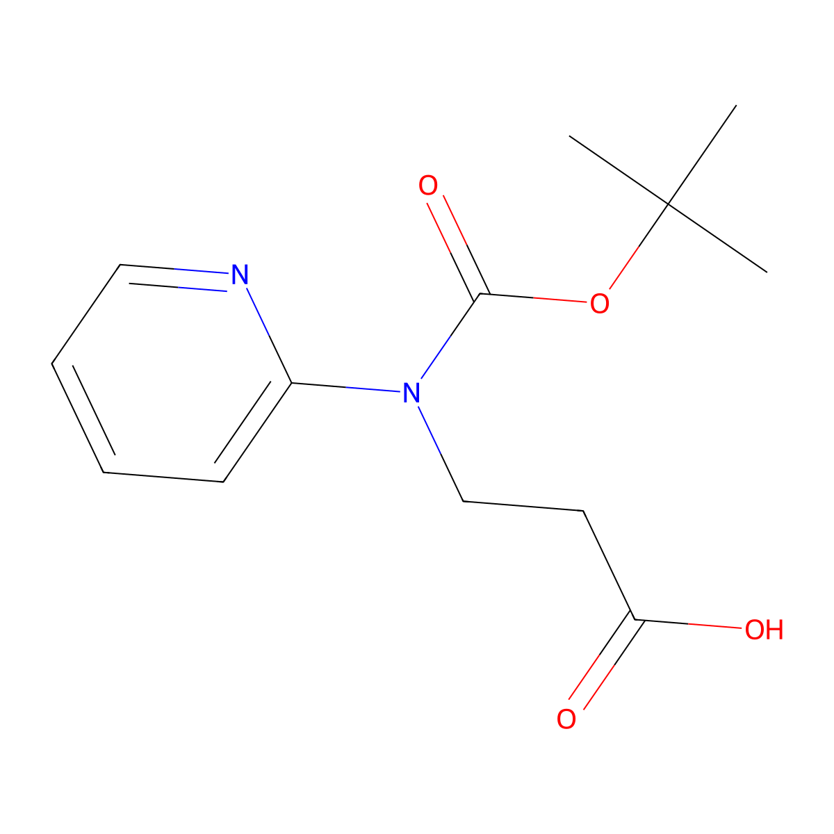 3-{[(Tert-butoxy)carbonyl](pyridin-2-yl)amino}propanoic acid molecular structure, CAS 2639408-78-7