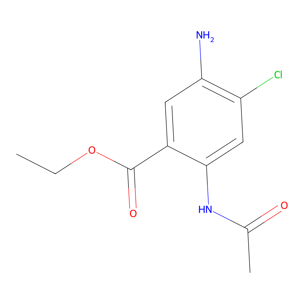 Ethyl 5-amino-4-chloro-2-acetamidobenzoate molecular structure, CAS 2639408-91-4