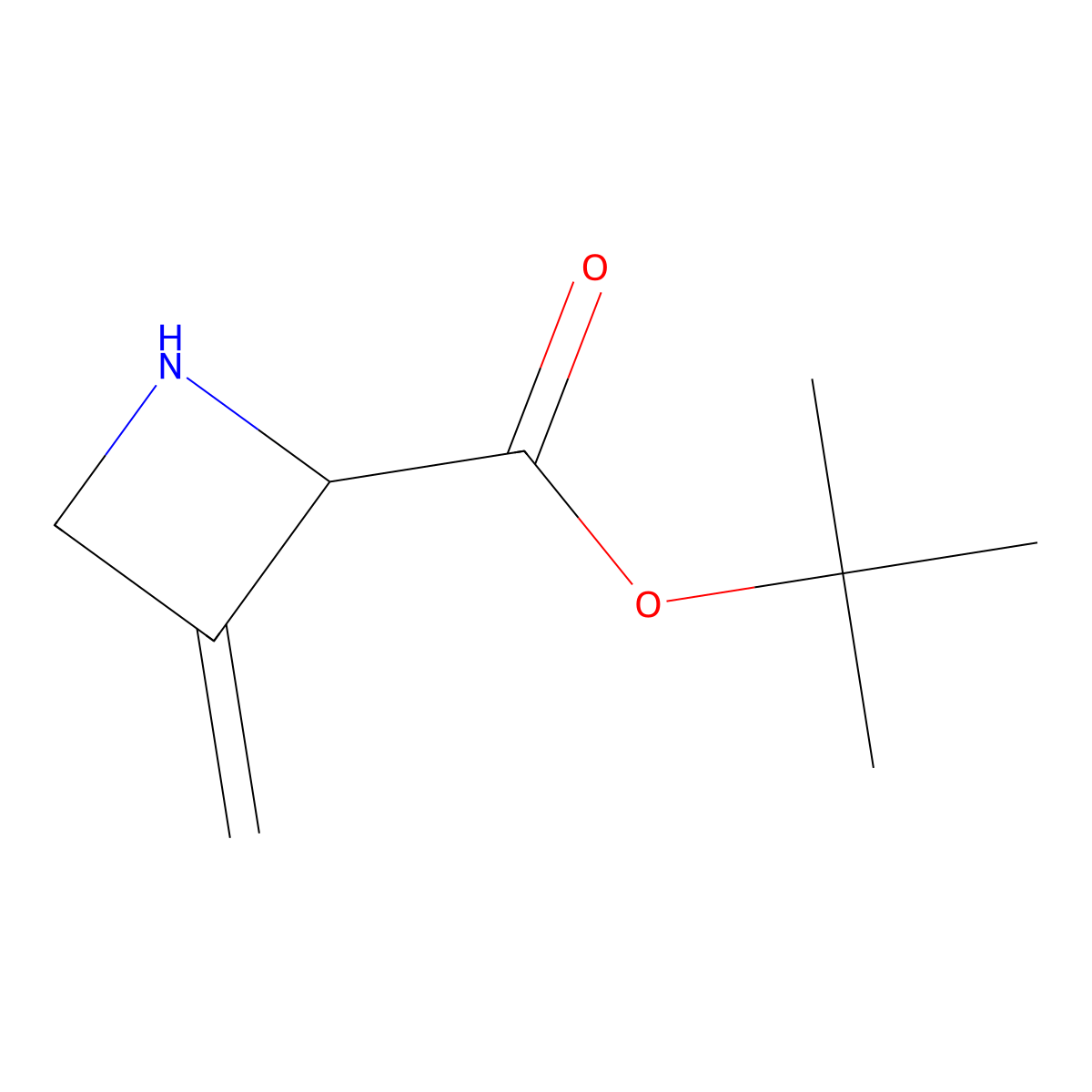 Tert-butyl 3-methylideneazetidine-2-carboxylate molecular structure, CAS 2639408-99-2