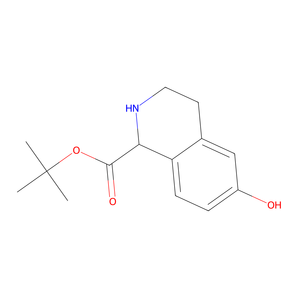 Tert-butyl 6-hydroxy-1,2,3,4-tetrahydroisoquinoline-1-carboxylate molecular structure, CAS 2639409-07-5