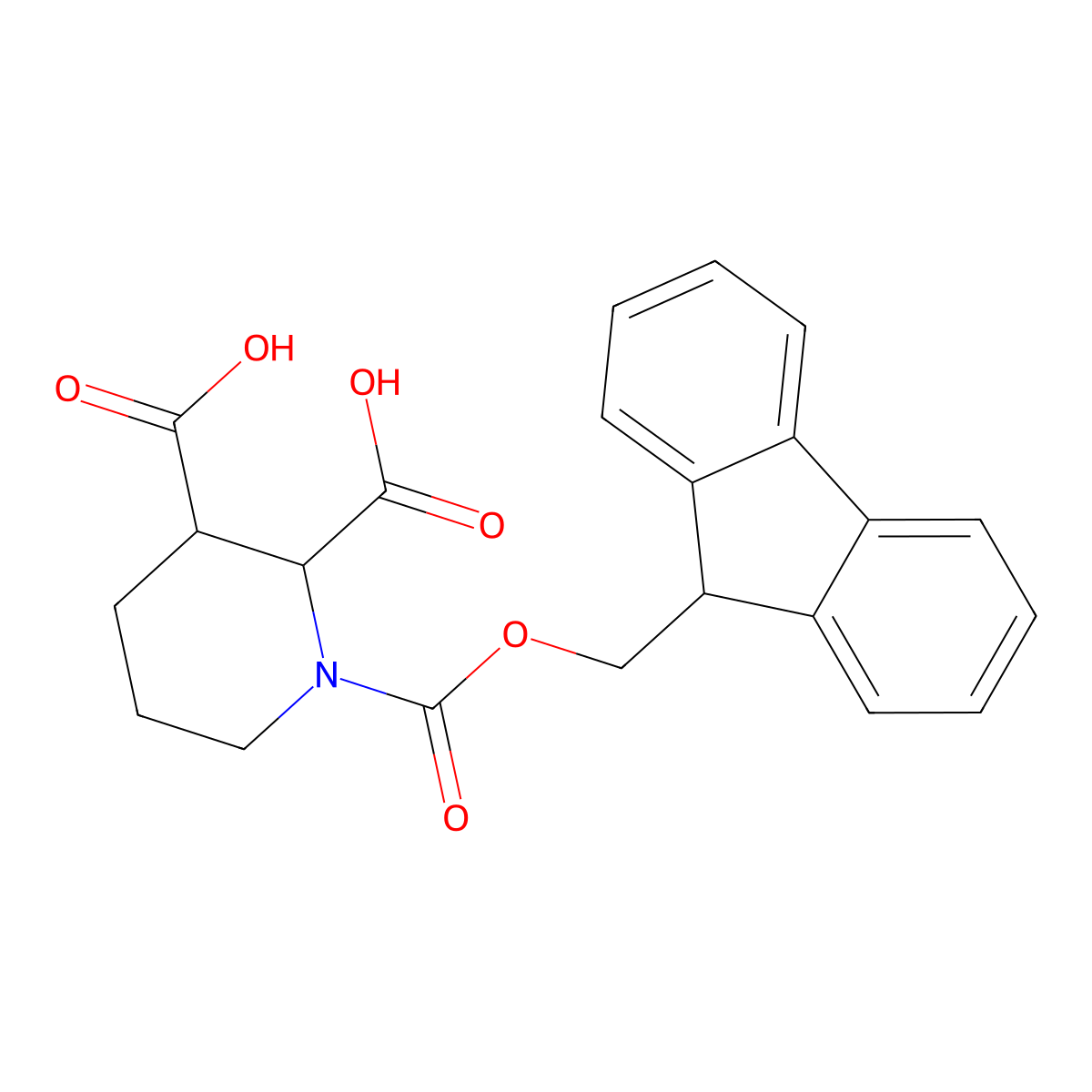 1-{[(9H-fluoren-9-yl)methoxy]carbonyl}piperidine-2,3-dicarboxylic acid molecular structure, CAS 2639409-08-6