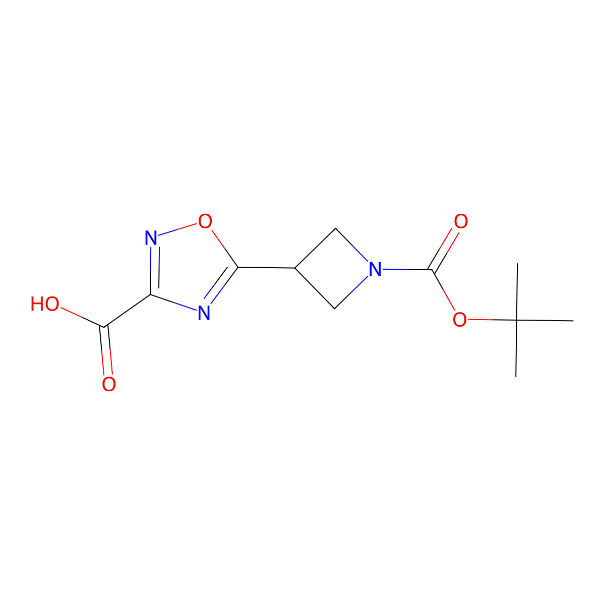5-{1-[(Tert-butoxy)carbonyl]azetidin-3-yl}-1,2,4-oxadiazole-3-carboxylic acid molecular structure, CAS 2639409-10-0