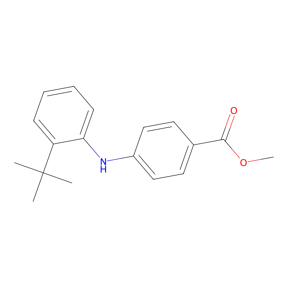 Methyl 4-[(2-tert-butylphenyl)amino]benzoate molecular structure, CAS 2639409-12-2