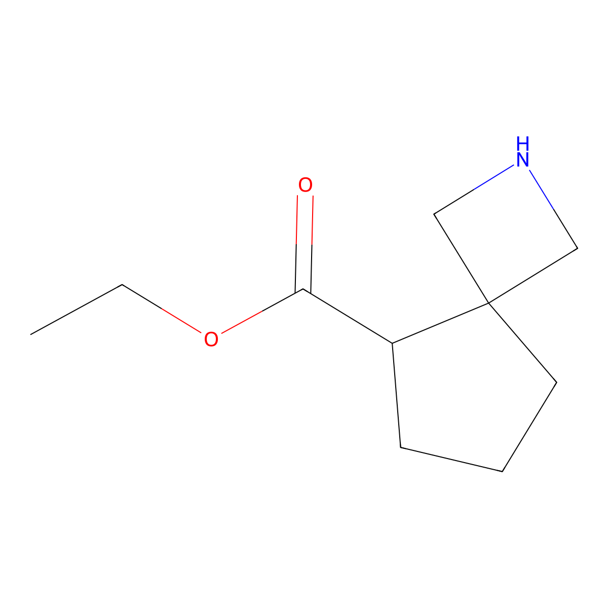 Ethyl 2-azaspiro[3.4]octane-5-carboxylate molecular structure, CAS 2639409-27-9