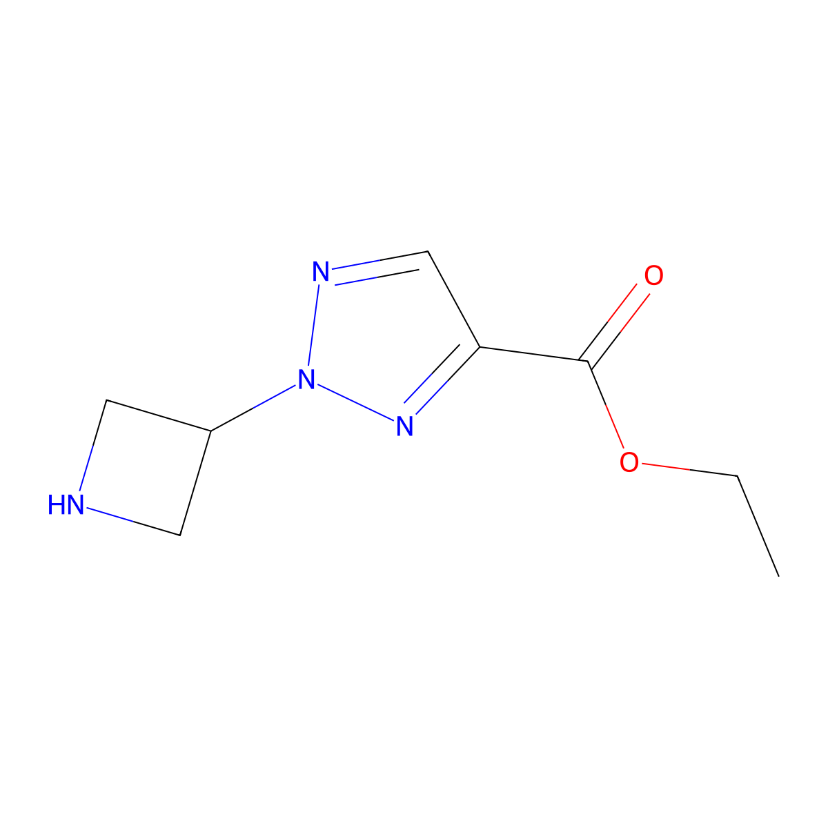 ethyl 2-(azetidin-3-yl)-2H-1,2,3-triazole-4-carboxylate molecular structure, CAS 2639409-43-9
