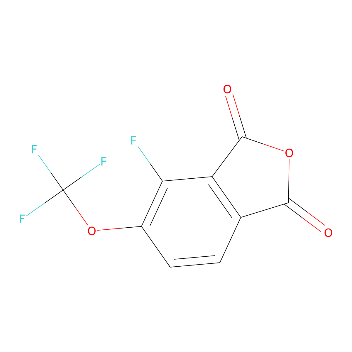 4-Fluoro-5-(trifluoromethoxy)-1,3-dihydro-2-benzofuran-1,3-dione molecular structure, CAS 2639409-51-9