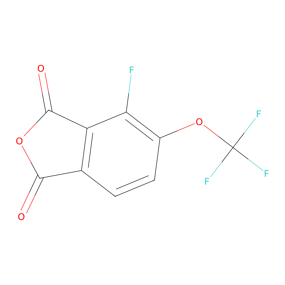 4-Fluoro-5-(trifluoromethoxy)-1,3-dihydro-2-benzofuran-1,3-dione molecular structure, CAS 2639409-51-9