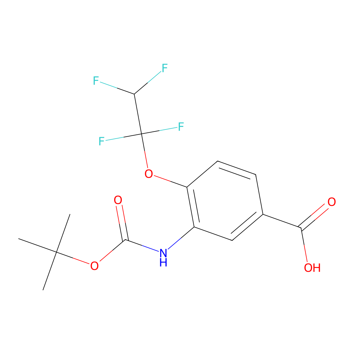 3-{[(Tert-butoxy)carbonyl]amino}-4-(1,1,2,2-tetrafluoroethoxy)benzoic acid molecular structure, CAS 2639409-54-2
