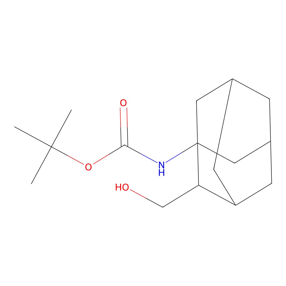 tert-butyl N-[2-(hydroxymethyl)adamantan-1-yl]carbamate molecular structure, CAS 2639409-60-0