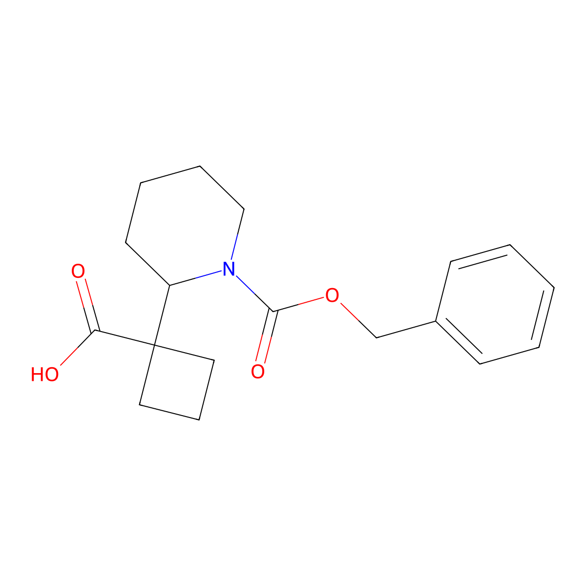 1-{1-[(Benzyloxy)carbonyl]piperidin-2-yl}cyclobutane-1-carboxylic acid molecular structure, CAS 2639409-64-4