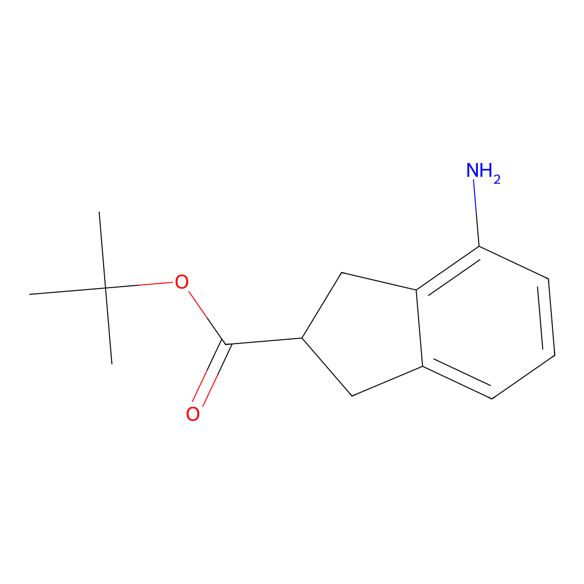 tert-butyl 4-amino-2,3-dihydro-1H-indene-2-carboxylate molecular structure, CAS 2639409-79-1