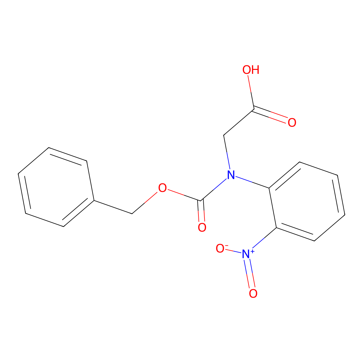 2-{[(Benzyloxy)carbonyl](2-nitrophenyl)amino}acetic acid molecular structure, CAS 2639409-81-5