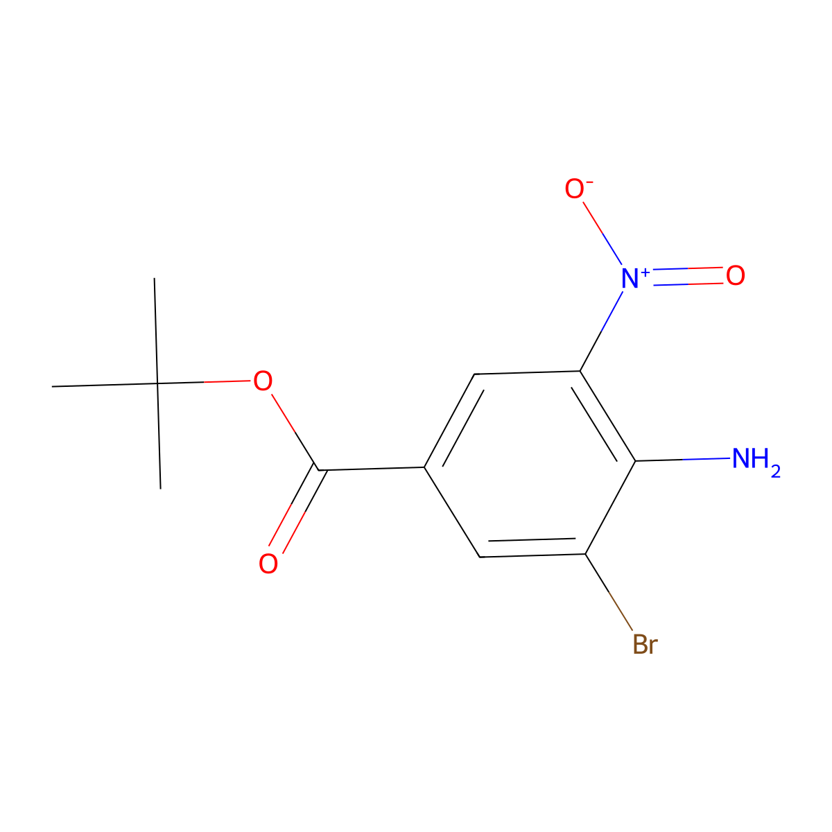 Tert-butyl 4-amino-3-bromo-5-nitrobenzoate molecular structure, CAS 2639409-89-3