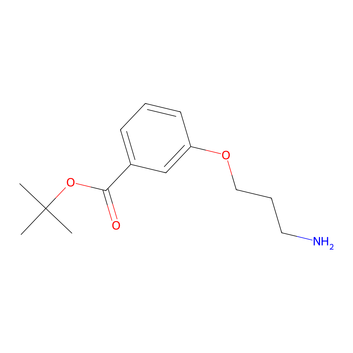 Tert-butyl 3-(3-aminopropoxy)benzoate molecular structure, CAS 2639409-91-7