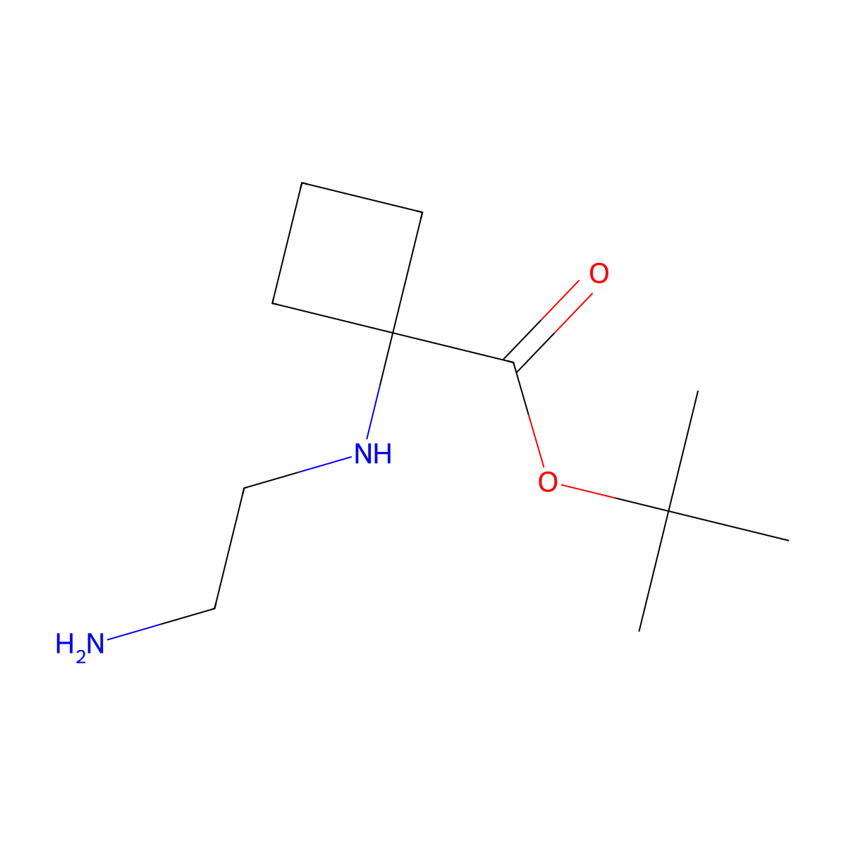 Tert-butyl 1-[(2-aminoethyl)amino]cyclobutane-1-carboxylate molecular structure, CAS 2639410-08-3