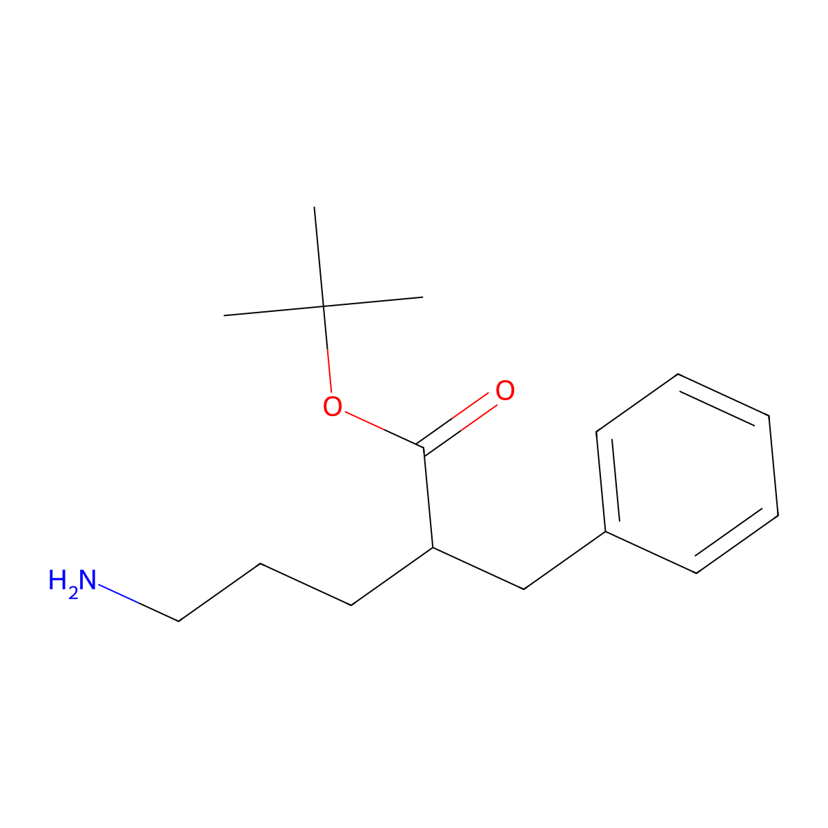 Tert-butyl 5-amino-2-benzylpentanoate molecular structure, CAS 2639410-14-1