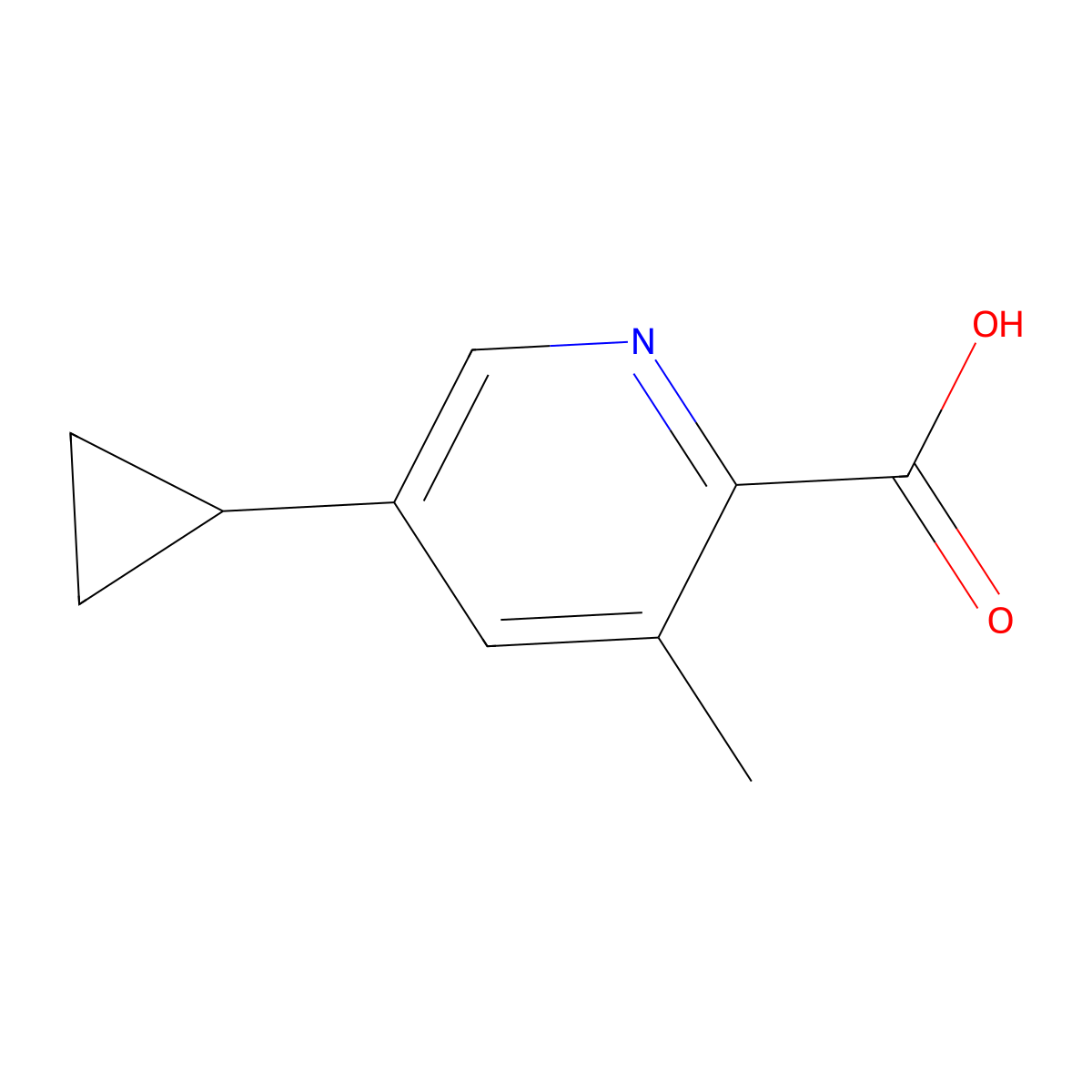 5-Cyclopropyl-3-methylpyridine-2-carboxylic acid molecular structure, CAS 2639410-33-4