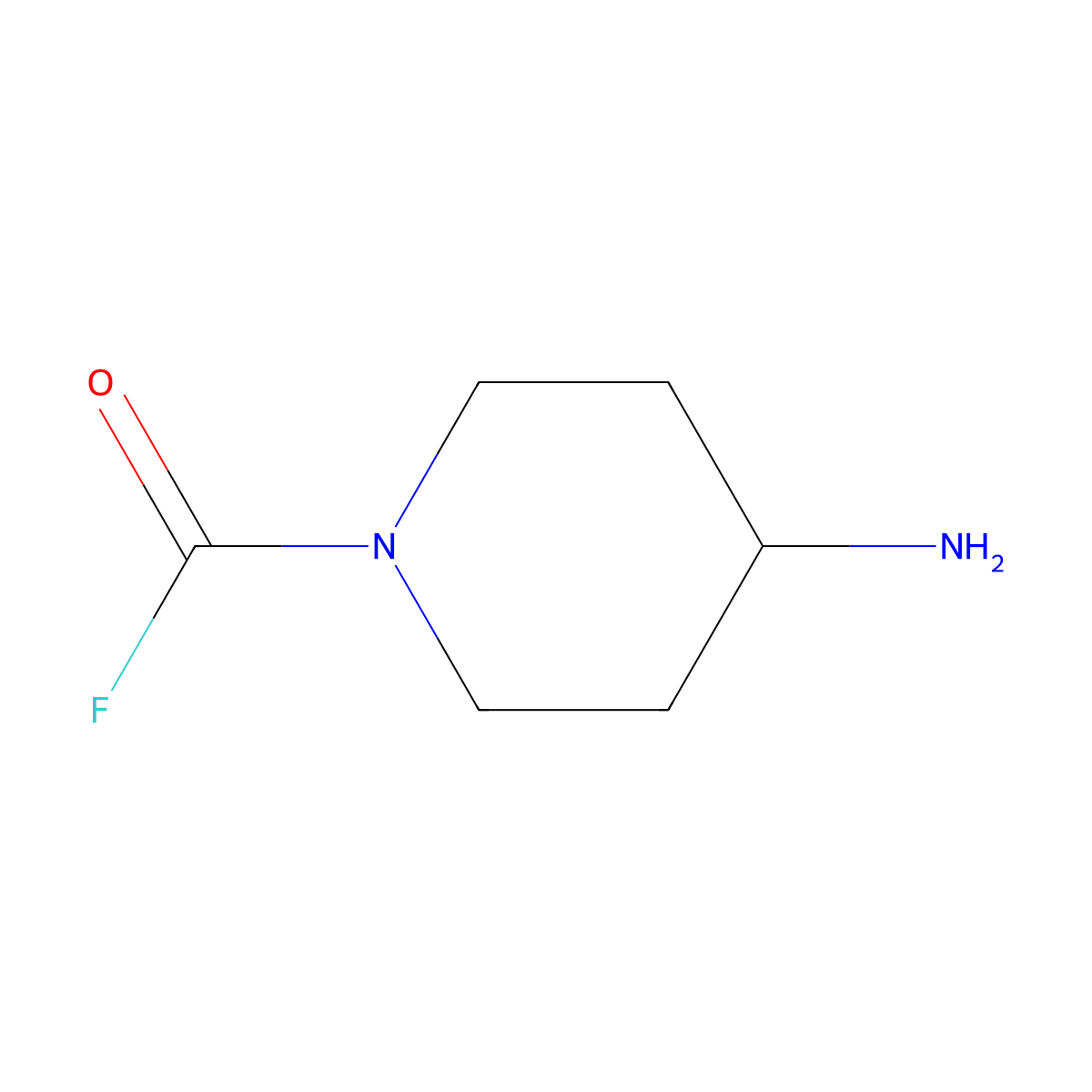 4-Aminopiperidine-1-carbonyl fluoride molecular structure, CAS 2639410-34-5