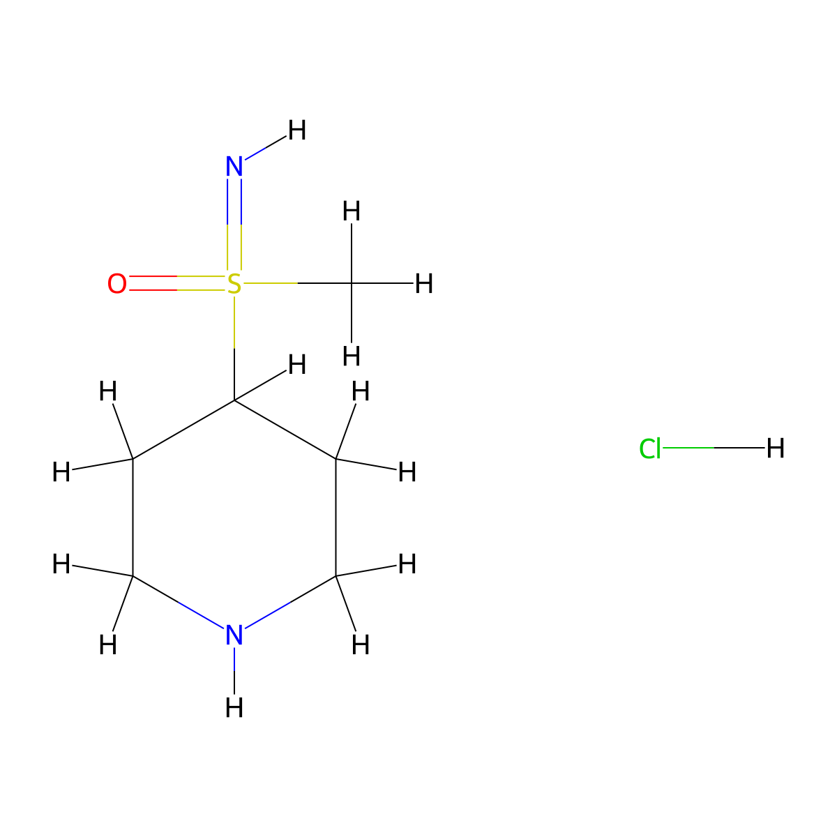 Imino(methyl)(piperidin-4-yl)-lambda6-sulfanone hydrochloride molecular structure, CAS 2639410-39-0