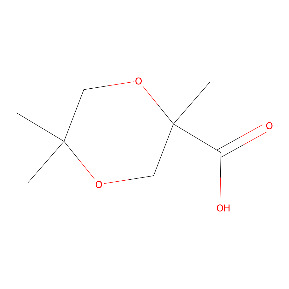 2,5,5-Trimethyl-1,4-dioxane-2-carboxylic acid molecular structure, CAS 2639410-40-3