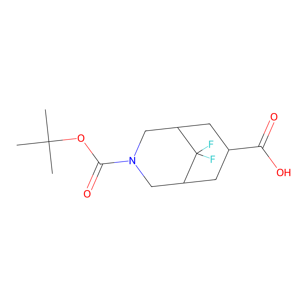 3-[(Tert-butoxy)carbonyl]-9,9-difluoro-3-azabicyclo[3.3.1]nonane-7-carboxylic acid molecular structure, CAS 2639410-43-6