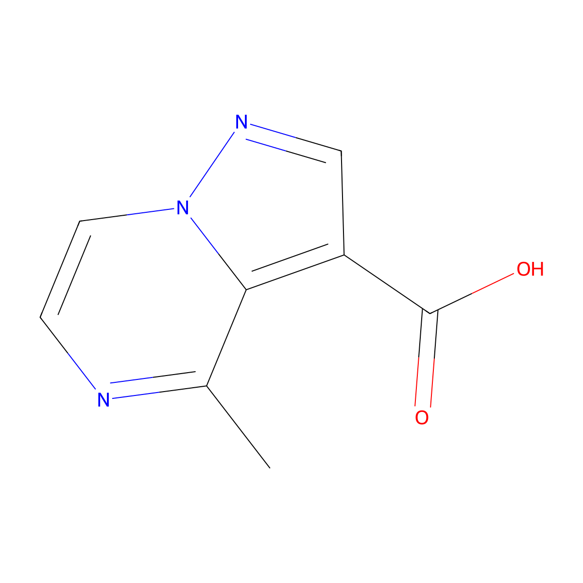 4-Methylpyrazolo(1,5-a)pyrazine-3-carboxylic acid molecular structure, CAS 2639410-58-3
