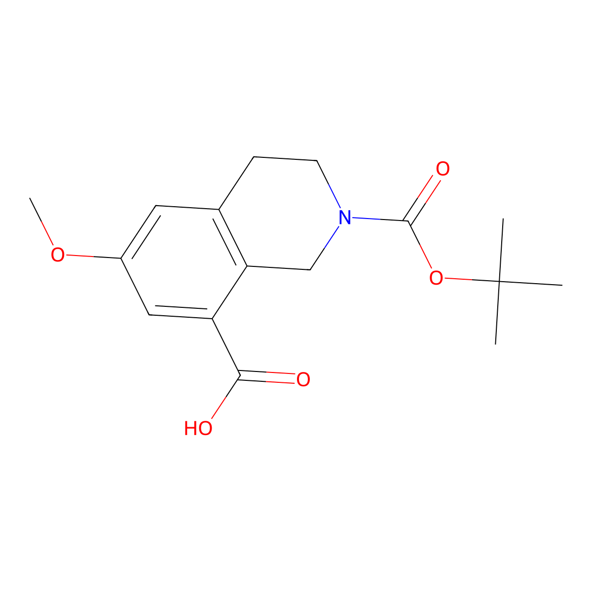 2-[(Tert-butoxy)carbonyl]-6-methoxy-1,2,3,4-tetrahydroisoquinoline-8-carboxylic acid molecular structure, CAS 2639410-67-4