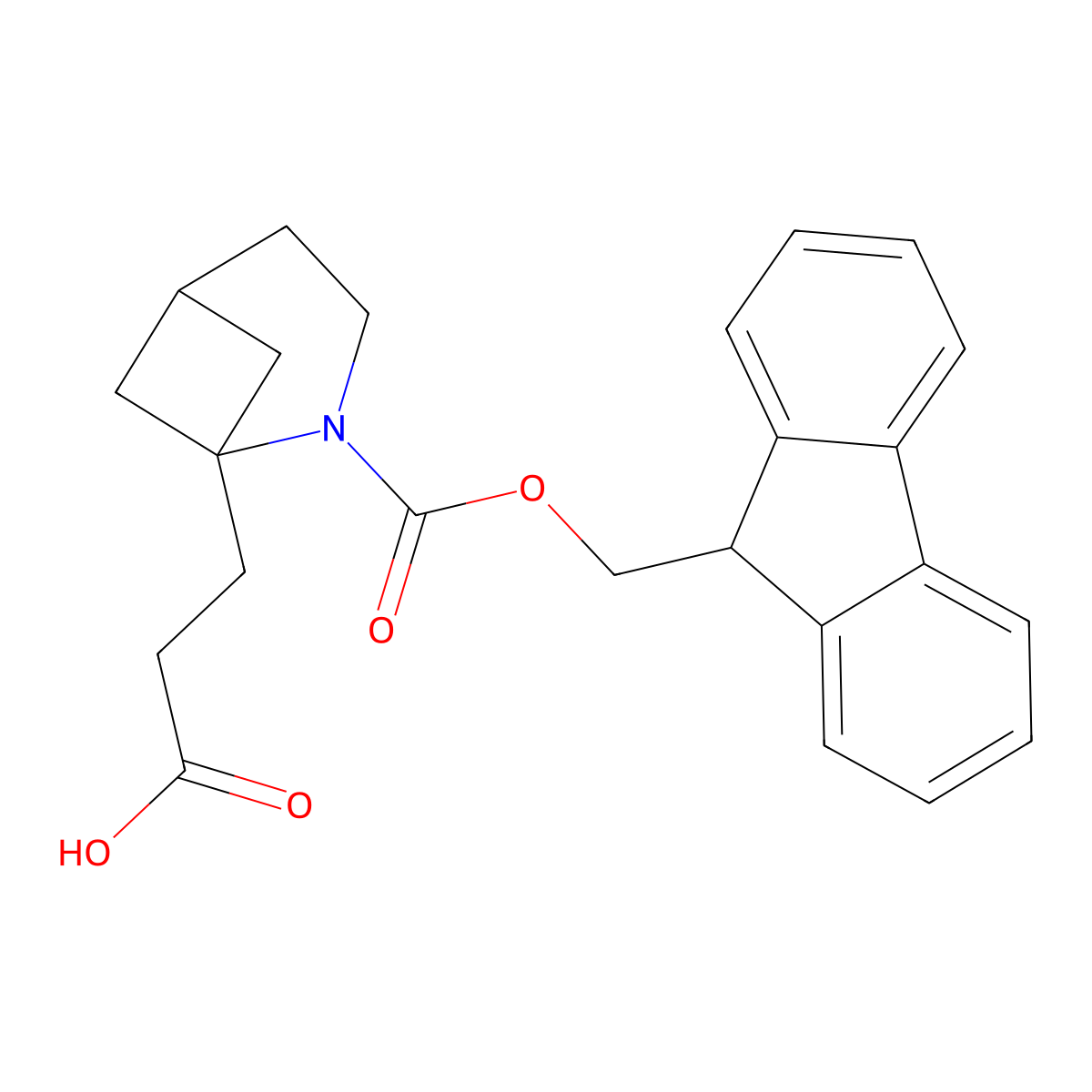 3-(2-{[(9H-fluoren-9-yl)methoxy]carbonyl}-2-azabicyclo[3.1.1]heptan-1-yl)propanoic acid molecular structure, CAS 2639410-71-0