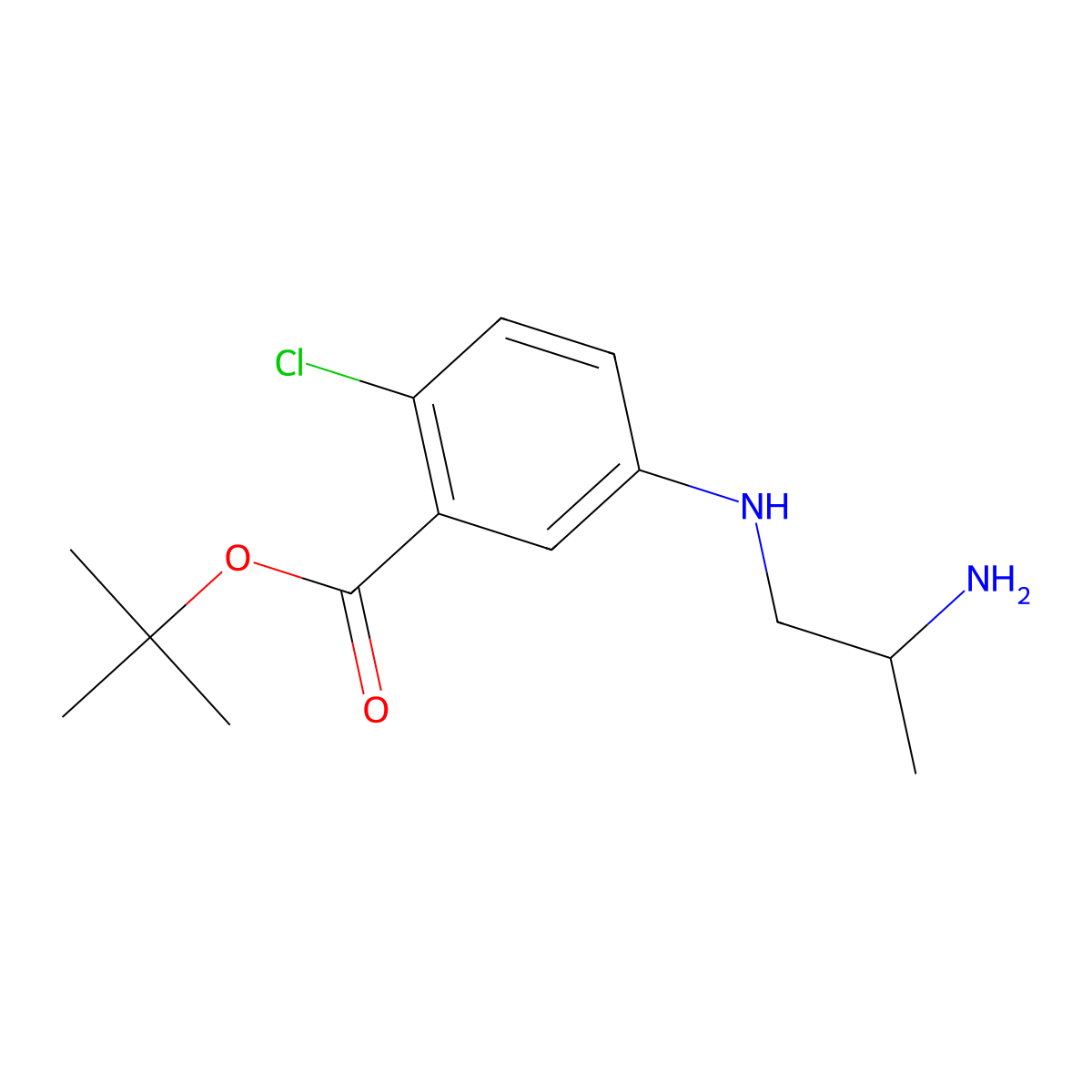 Tert-butyl 5-[(2-aminopropyl)amino]-2-chlorobenzoate molecular structure, CAS 2639410-78-7